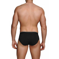 Slip homme classique noir avec ouverture avant - MC088