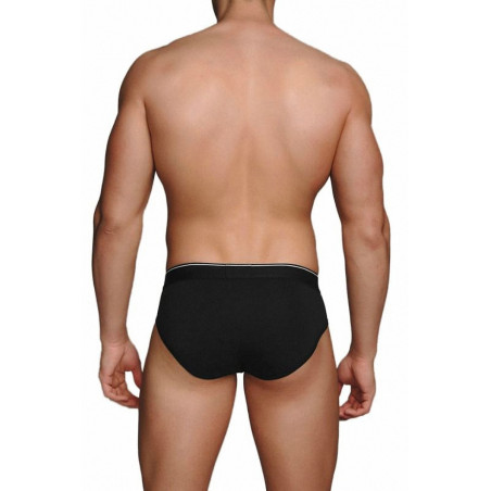 Slip homme classique noir avec ouverture avant - MC088