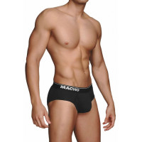 Slip homem clássico preto com abertura frontal - MC088