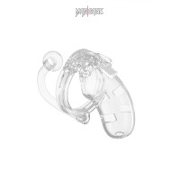 Transparante kuisheidskooi 9 cm met anale plug - ManCage 10