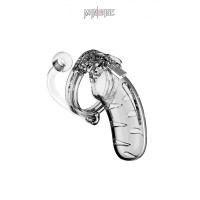 Transparenter Keuschheitskäfig 11,5 cm mit Analplug - ManCage 11
