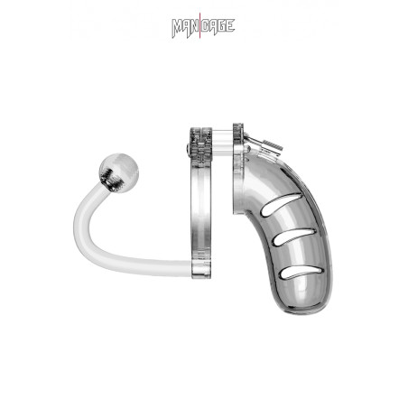 Transparenter Keuschheitskäfig 11,5 cm mit Analplug - ManCage 11