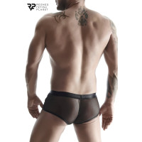 Men's Boxer in See-Through Mesh with Black Wetlook Pouch