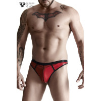 String homme wetlook rouge et inserts résille