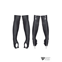 Guanti lunghi senza dita wetlook neri con zip - Cross Dresser