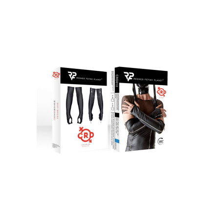 Gants longs mitaines wetlook noir zippés - Cross Dresser