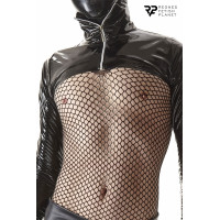 Bolero wetlook negro con cuello alto y cremallera - Cross Dresser