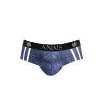 Jock bikini de hombre azul marino a rayas con espalda abierta - Naval