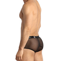 Shorty uomo in tulle nero trasparente - Eros