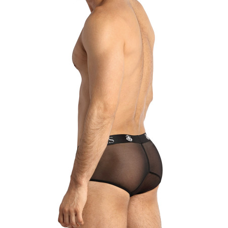 Shorty homme en tulle noir transparent - Eros