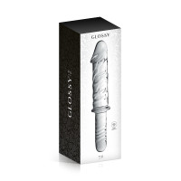 Realistic Clear Glass Dildo with Handle, 28.5 cm - Glossy n°12