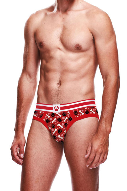 Slip deportivo hombre rojo estampado patitas de cachorro - Paw