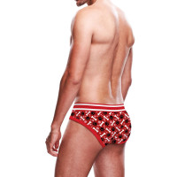 Men's Red Sports Brief with Puppy Paw Print - Paw