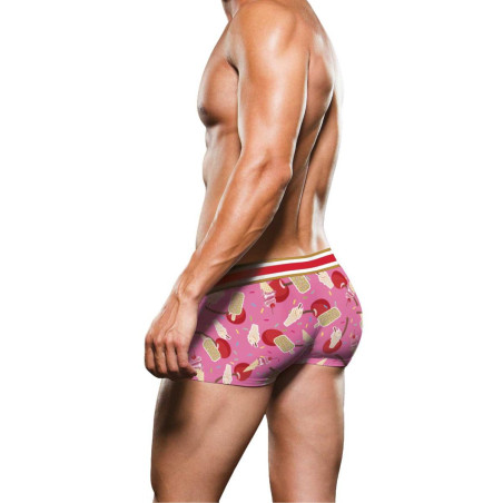 Korte boxershort heren roze met ijsjes en kersen