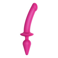 2-in-1 Fuchsia Dildo Plug, XXL - Switch Plug-In Semi-Realistic