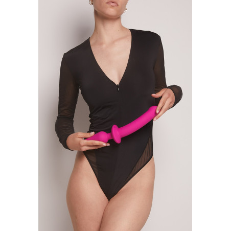 Dildoplug 2-in-1 fuchsia XXL - Switch Plug-In Semi-Realistic
