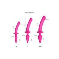 Dildoplug 2-in-1 fuchsia XXL - Switch Plug-In Semi-Realistic