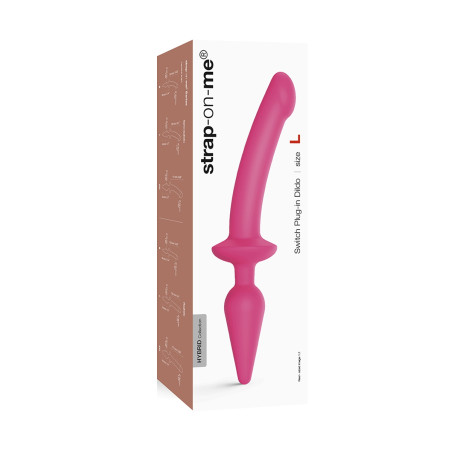 2-in-1 Fuchsia Dildo Plug, XXL - Switch Plug-In Semi-Realistic
