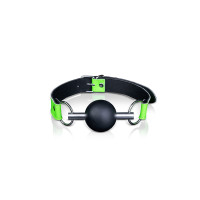 Mordaça de bola silicone fosforescente ajustável - Glow in the Dark