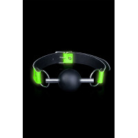 Bavaglio a sfera silicone fosforescente regolabile - Glow in the Dark
