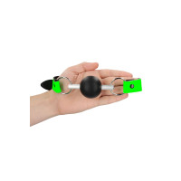 Mordaça de bola silicone fosforescente ajustável - Glow in the Dark