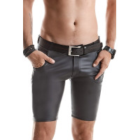 Bermuda homme wetlook noir à poches - Red Mark