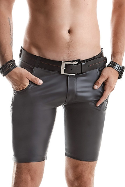 Schwarze Wetlook-Bermuda für Herren mit Taschen - Red Mark