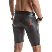 Bermudas de hombre wetlook negras con bolsillos - Red Mark