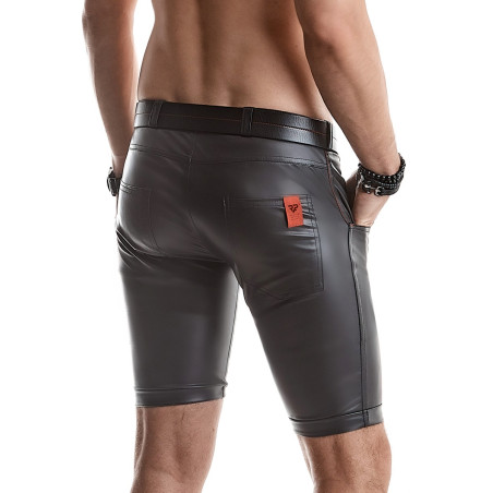Bermudas de homem wetlook pretas com bolsos - Red Mark