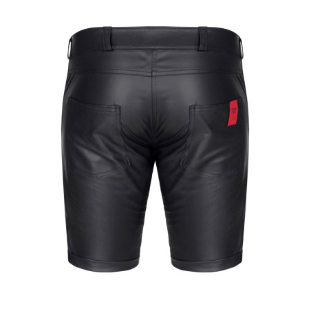 Bermuda homme wetlook noir à poches - Red Mark