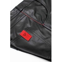 Black Wetlook Men's Bermuda Shorts with Pockets - Red Mark