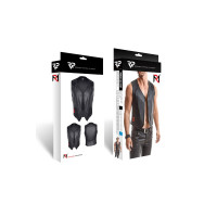 Gilet homme wetlook noir ajusté à boucle dos - Red Mark