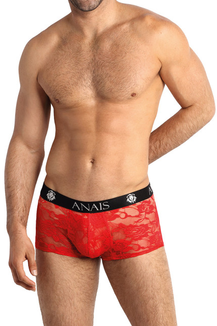 Boxer homme en dentelle rouge à roses - Brave