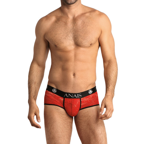 Shorty Herren aus roter Spitze mit schwarzer Einfassung - Brave