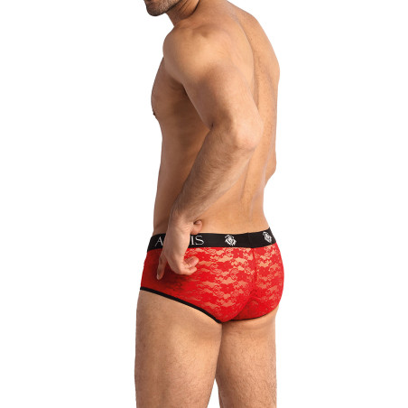 Shorty heren van rood kant met zwarte bies - Brave