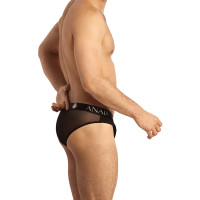 Men's Sheer Black Tulle Briefs - Eros