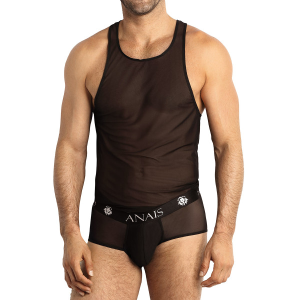 Top tule preto transparente costas nadador para homem - Eros