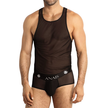 Camiseta sin mangas tul negro transparente espalda nadador - Eros