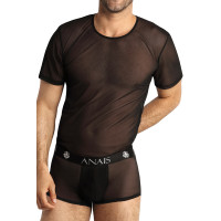 Sheer Black Tulle Fitted T-Shirt for Men - Eros