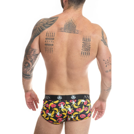 Banana and Lips Print Shorty Trunks for Men - Banana