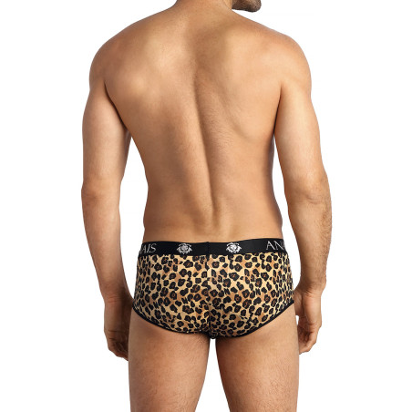 Leopard Print Shorty Trunks for Men - Mercury