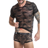 T-shirt transparant zwart bloemenkant heren - Romance