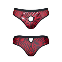 Slip brasiliano aperto zebrato rosso e nero - Razors Edge