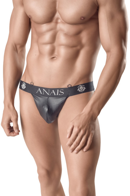 Jockstrap Wetlook schwarz mit Ringen Herren - Ares 2