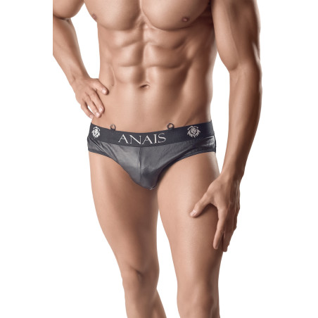 Slip wetlook retro in rete nero con anelli uomo - Ares