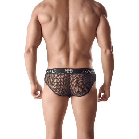Slip wetlook en rug van net zwart met ringen heren - Ares