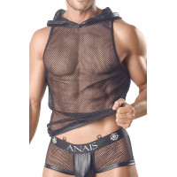 Camiseta sin mangas con capucha de red negra hombre - Hoodie Ares