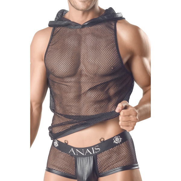 Tanktop met capuchon net zwart heren - Hoodie Ares