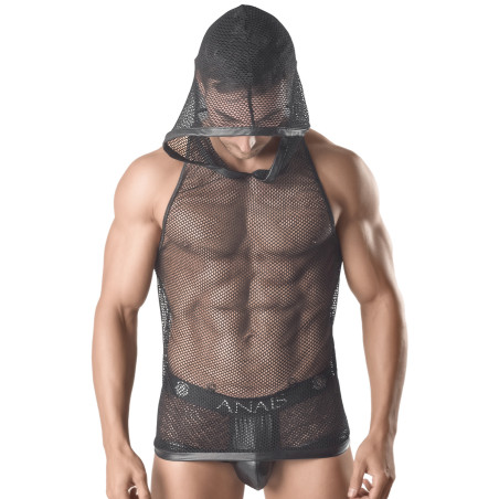 Tanktop met capuchon net zwart heren - Hoodie Ares