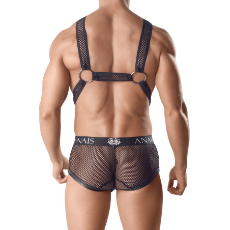 Harness torace strisce effetto mesh nero uomo - Axel 2